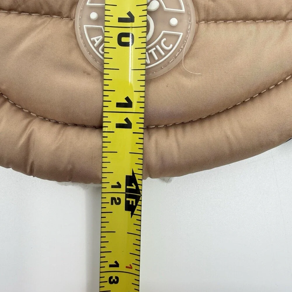 GF Pet Summit Puffer Fleece Lining Jacket Dog Cat Leash Hole Purple Tan Brown XS